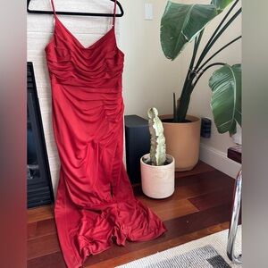 Azazie Red Bridesmaid Formal Dress